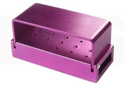 NMD Dental Tool Metal bur box 15 holes (Purple) (Pack of 1Pc) Surgical Plier(Stainless Steel)