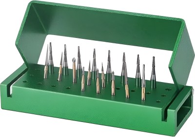 NMD Dental Tool Bur Box Metal-30 Holes-(PACK OF 1PC) (GREEN) Surgical Plier(Stainless Steel)