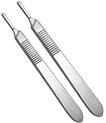 EUZA Stainless Steel Scalpel Handle BP for surgical blade Handle No ( SIZE 3&4) combo Surgical Scalpel(Pack of 2)