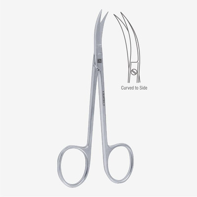 hospiclub Iris Scissor Curved Surgical Instrument 5 inch - 12 cm for Precise Cutting Curved And Angled Dissecting Scissors(Sharp/Sharp Blades)