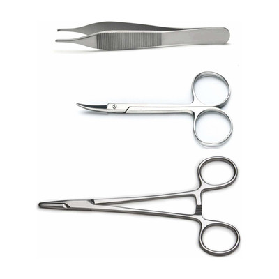 ARINEO 3 PCS MEDICAL STUDENT SUTURING TOOL KIT. Curved And Angled Dissecting Scissors(Blunt/Blunt Blades)