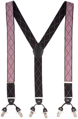 the tie hub Y- Back Suspenders for Men(Black)