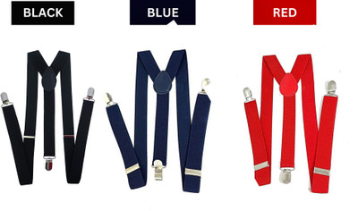 YOS TRENDZ Y- Back Suspenders for Men(Blue, Red, Black)
