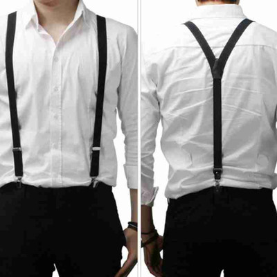Anjaneri Collection Y- Back Suspenders for Men(Black)