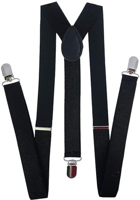 Fashionon Y- Back Suspenders for Men(Black)