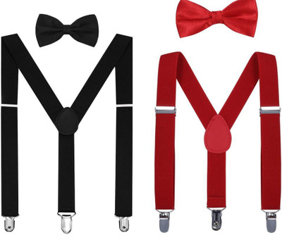 YOS TRENDZ Y- Back Suspenders for Men(Black, Red)