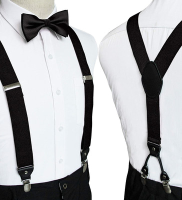 greyfab Y- Back Suspenders for Men(Black)