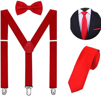 YOS TRENDZ Y- Back Suspenders for Men(Red)