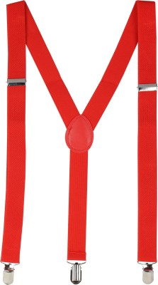 URBAN ALFAMI Y- Back Suspenders for Men, Boys(Red)