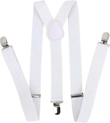 Justin Dustin Y- Back Suspenders for Men(White)