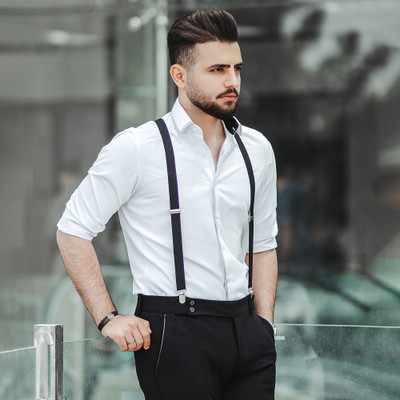 Urban Cawnpore Y- Back Suspenders for Men(Black)
