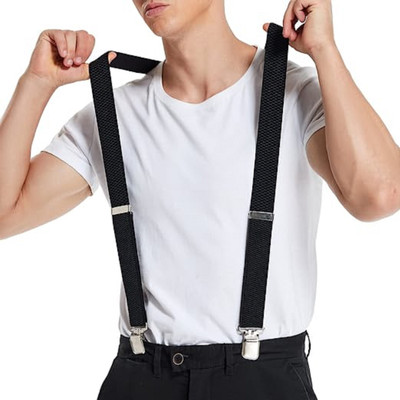 Yeahmom Y- Back Suspenders for Men(Black)