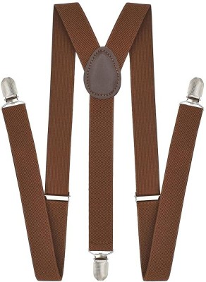 Fashionon Y- Back Suspenders for Men(Brown)