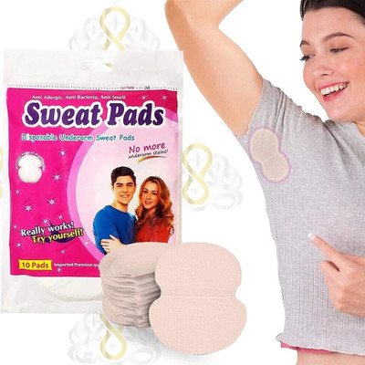 ShopCircuit Disposable Underarm Sweat Pads for Men and Women - 10 Pads Sweat Pads