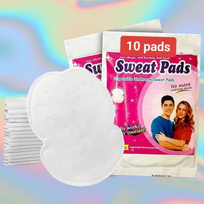 RNGNTC S 10 Pcs Underarms Disposable Highly Absorbent Sweat Pads Cotton Anti Allergic Sweat Pads