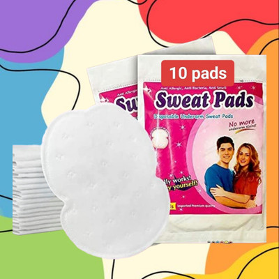 RNGNTC D 10 Pcs Underarms Disposable Highly Absorbent Sweat Pads Cotton Anti Allergic Sweat Pads