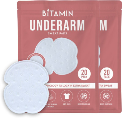 Bitamin Disposable Underarm Sweat pads With Gel Technology For Men & Women | 40pk Sweat Pads