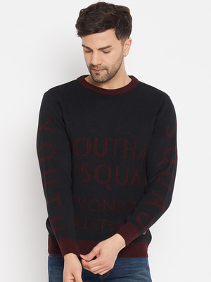 DUKE Self Design Round Neck Casual Men Black Sweater