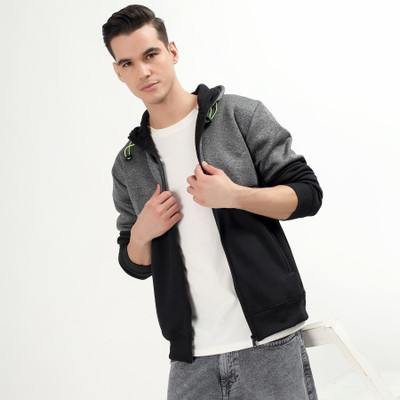 SWATROLI Solid Hooded Neck Casual Men Grey, Black Sweater