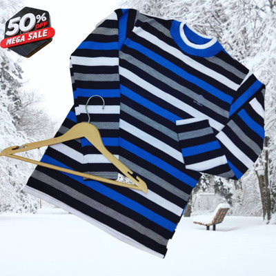 Marc Luarente Striped Round Neck Casual Men Multicolor Sweater
