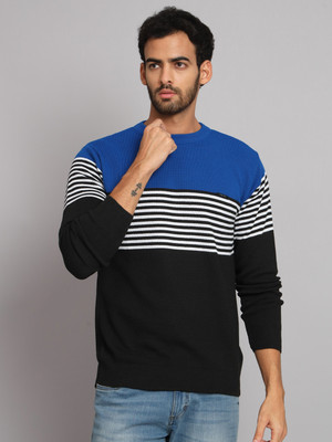 eWools Woven Round Neck Casual Men Multicolor Sweater