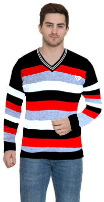 Parth Fashion Woven V Neck Casual Men Multicolor Sweater