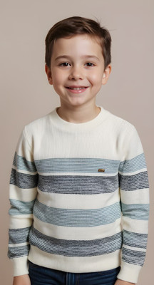 VIVEKGAMENTS Colorblock Round Neck Casual Boys Multicolor Sweater