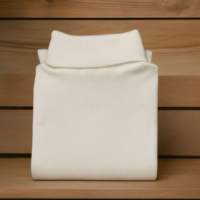 sarah Enterprises Solid Turtle Neck Casual Men White Sweater