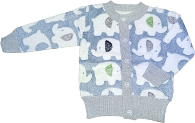 RUDRA KA Animal Print V Neck Casual Baby Boys & Baby Girls Multicolor Sweater