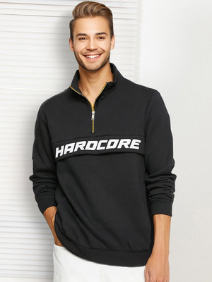 TRIPR Colorblock Round Neck Casual Men Black Sweater