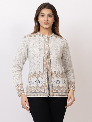TWENTY ME Embroidered Crew Neck Casual Women White Sweater