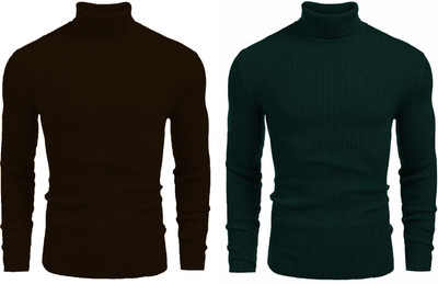 FREAKS Solid High Neck Casual Men Multicolor Sweater