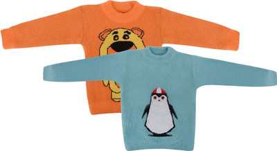 Trendy World Printed Round Neck Casual Baby Boys & Baby Girls Multicolor Sweater