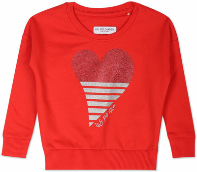 U.S. POLO ASSN. Full Sleeve Printed Baby Girls Sweatshirt