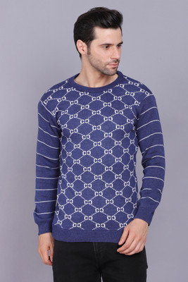 AXOLOTL Striped Round Neck Casual Men Multicolor Sweater