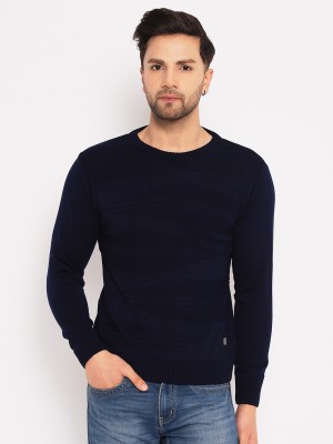 DUKE Self Design Round Neck Casual Men Dark Blue Sweater