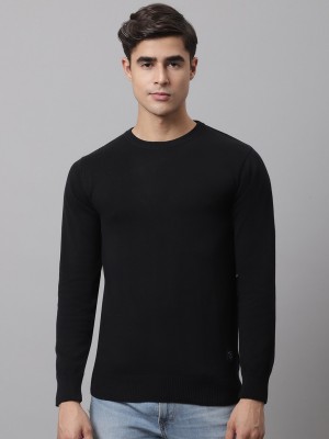 CANTABIL Solid Round Neck Casual Men Black Sweater