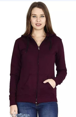 Annectant Full Sleeve Solid Women Sweatshirt