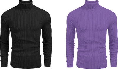 FREAKS Solid High Neck Casual Men Multicolor Sweater