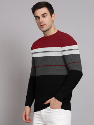 urban trees Colorblock Round Neck Casual Men Multicolor Sweater