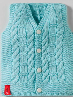 RVK Solid V Neck Casual Baby Boys & Baby Girls Blue Sweater