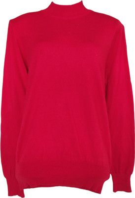Stylista Fashion Boutique Solid Round Neck Casual Women Red Sweater