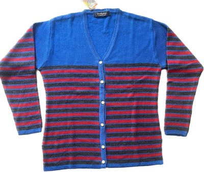 VATSON Striped V Neck Casual Women Multicolor Sweater