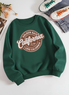 MAJESTIC FASHION Solid Round Neck Casual Women Green Sweater