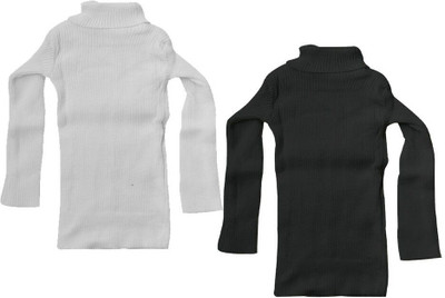 MTI Fashiions Solid High Neck Casual Girls Multicolor Sweater
