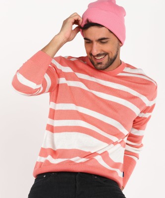 NUMERO UNO Woven Round Neck Casual Men Multicolor Sweater