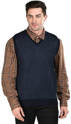 EKADRAVIN Striped V Neck Casual Men Reversible Multicolor Sweater
