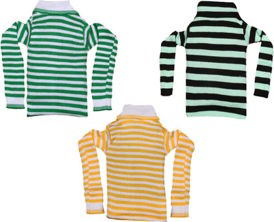 TBMANIA Striped High Neck Casual Girls Multicolor Sweater