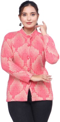 WOOL 4U Solid Collared Neck Casual Women Pink Sweater