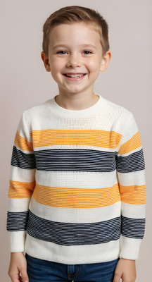 VIVEKGAMENTS Colorblock Round Neck Casual Boys Multicolor Sweater
